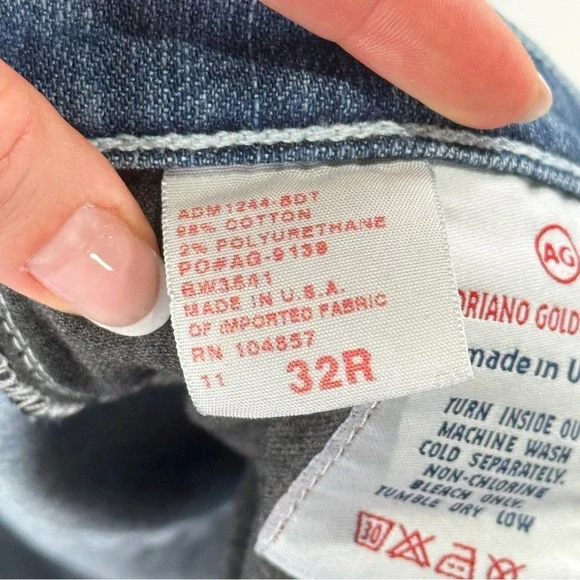 AG Adriano Goldschmied Light Blue Straight Leg Jeans - Picture 9 of 14